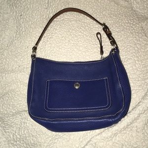 Blue leather Coach purse